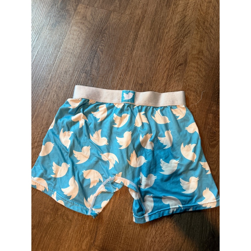 SWAG Super Retro Twitter Bird Logo Boxer Briefs Blue Mens Small S Underwear
